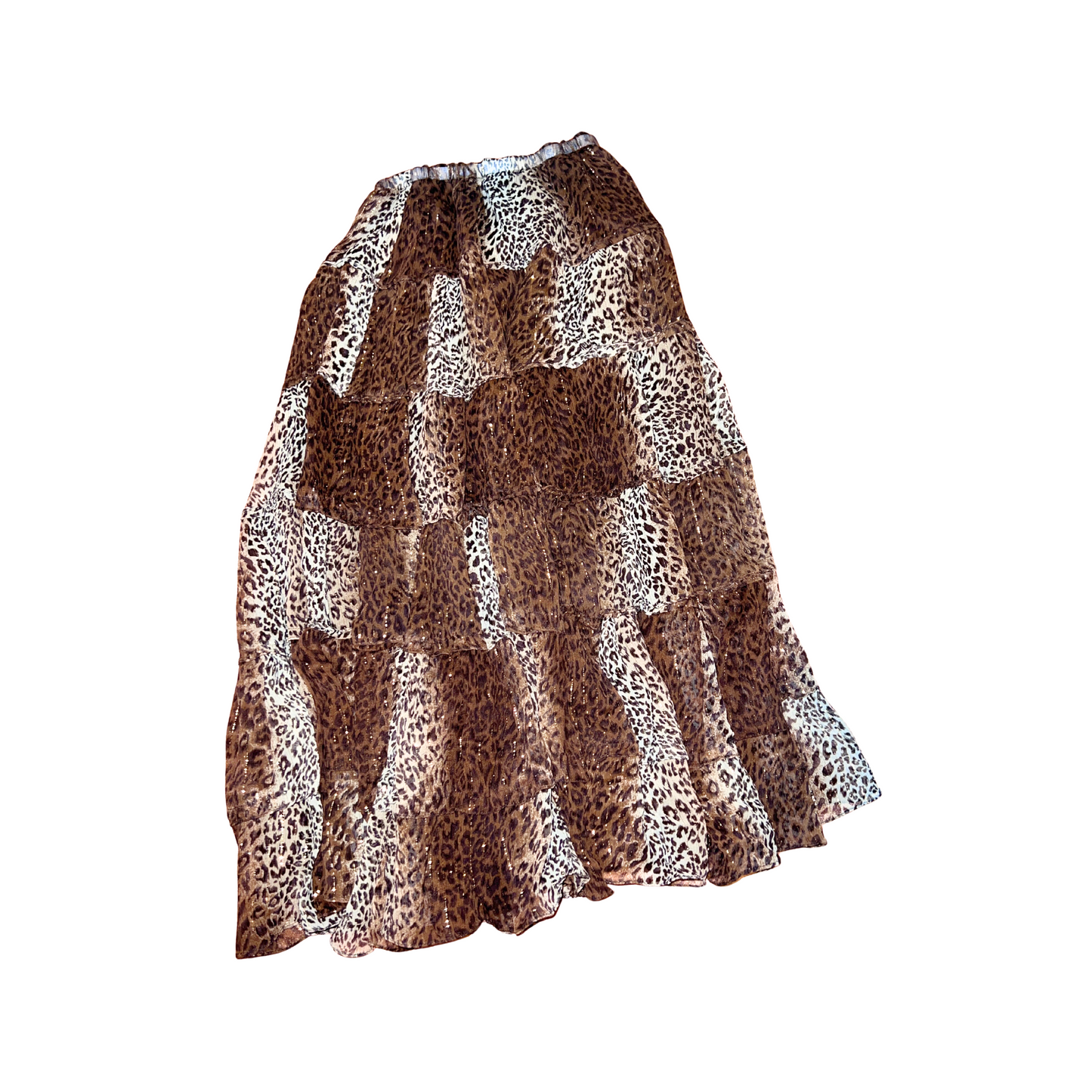 Leopard shimmer maxi skirt