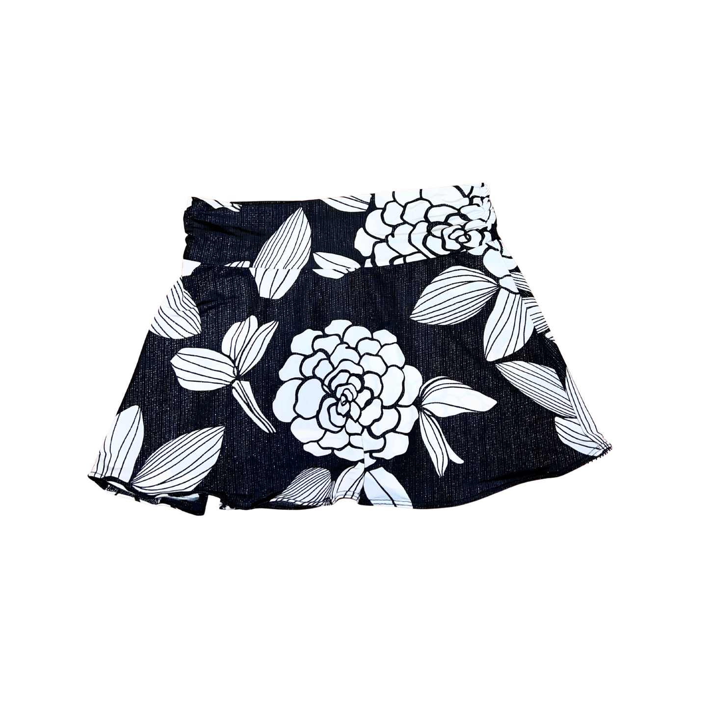 Reworked black/White floral skirt