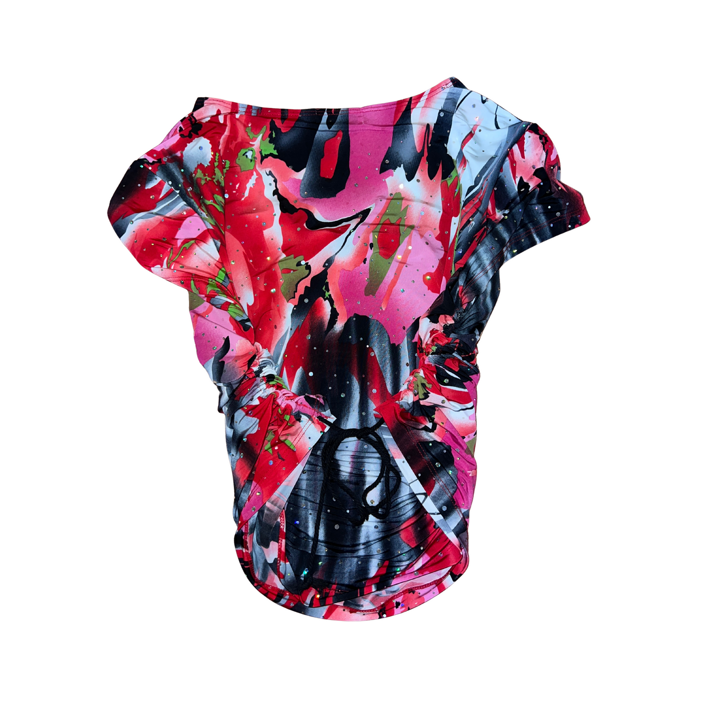 Reworked colorful abstract blouse