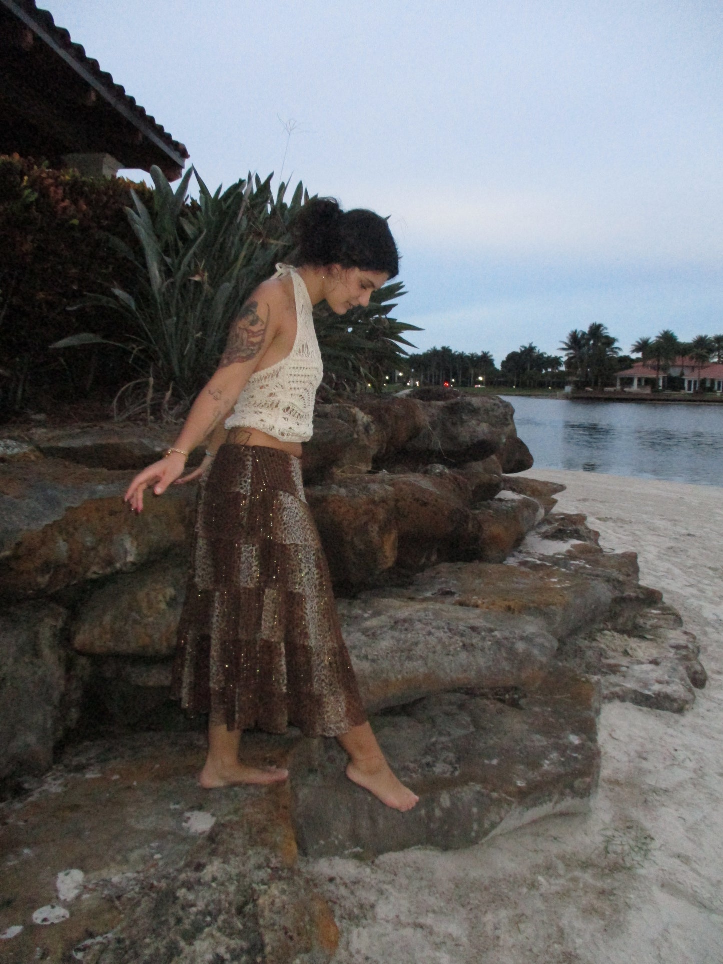 Leopard shimmer maxi skirt