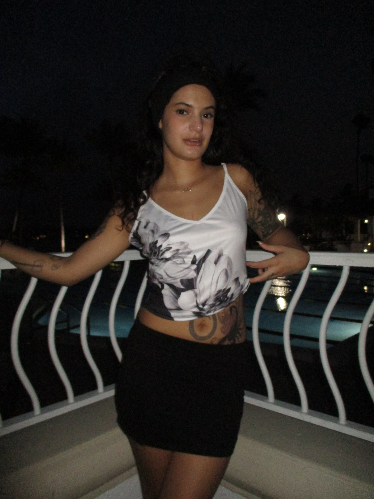 Reworked spaghetti strap floral top