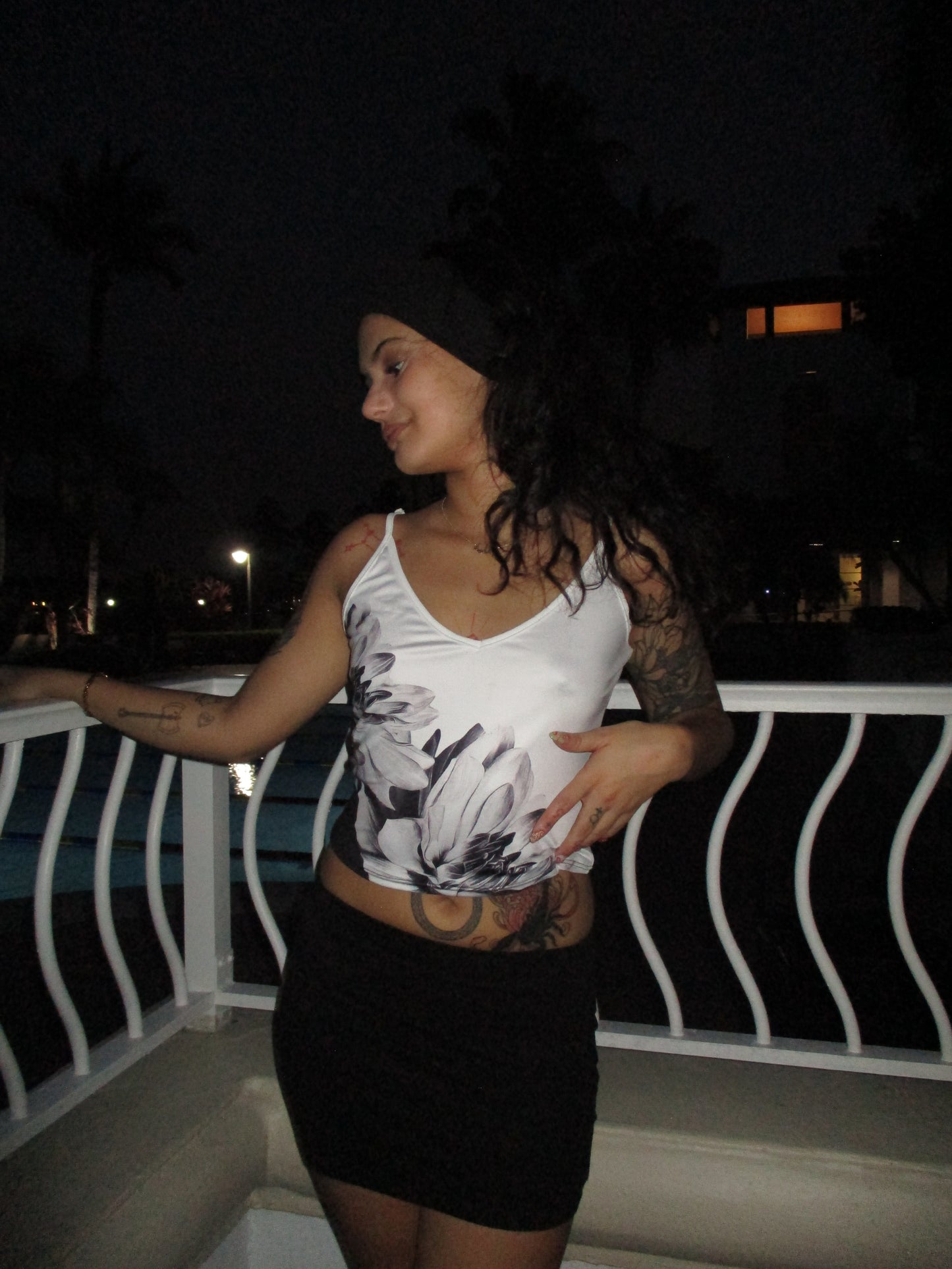 Reworked spaghetti strap floral top